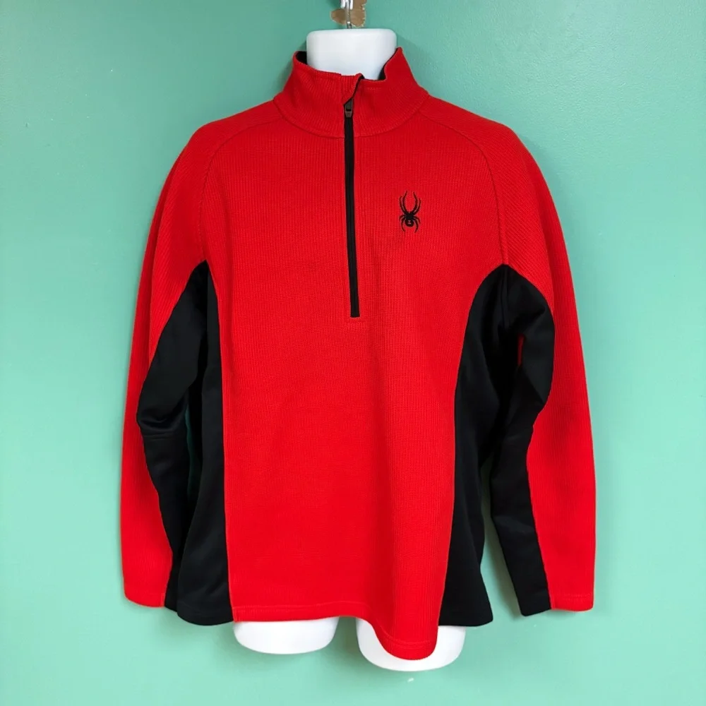 Spyder Red & Black Outbound Half-Zip Core Sweater Jacket Mens L